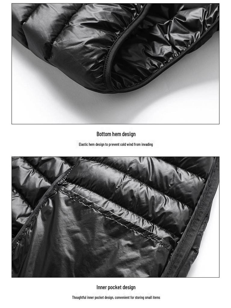 Men's Gray Lightweight Short Down Jacket - 2024 Autumn/Winter Trendy Casual Style