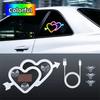 Suction Cup Mount LED Car Neon Lights Solar Powered RGB Car Heart-Shaped Light  Rear Window