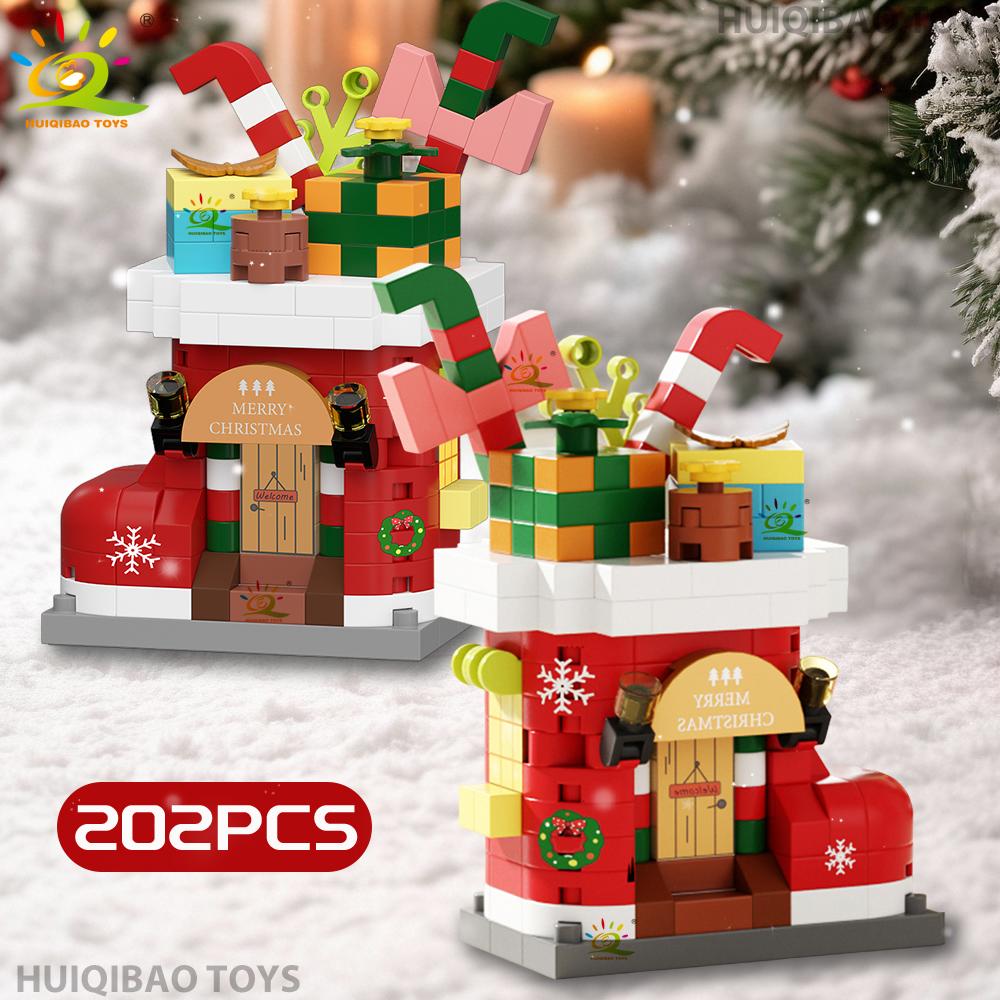 Bożonarodzeniowy Domek Deserowy Drzewko Święty Mikołaj Model Klocki Budowlane DIY Klocki Zabawki dla Dzieci Dorosłych Ozdoba na Biurko Prezent