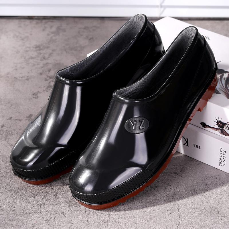 Low-top non-slip shoes fashion overshoes chef rain shoes men's rain boots adult winter work short tube
