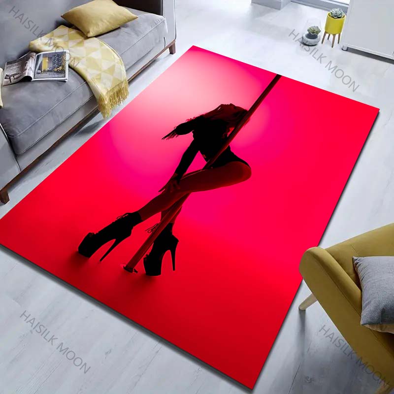 15 Sizes Pole Dance Art Print Carpet for Living Room Bedroom Sofa Doormat Decor Area Rug Non-slip Floor Mat for Gifts