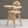 1:12 Dollhouse Miniature Oak High Chair - Natural Color for Baby or Child Scene Model