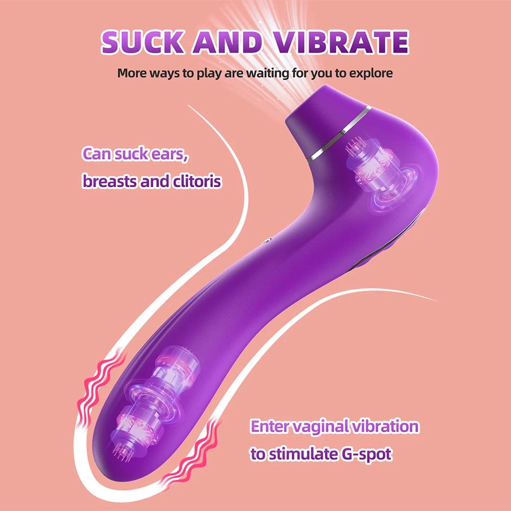 Clit Sucker Vibrator Vagina Clitoris Stimulator Vacuum Sucking Etotic Sex Toy G Spot Vibrating Vagina Massage Female Masturbator