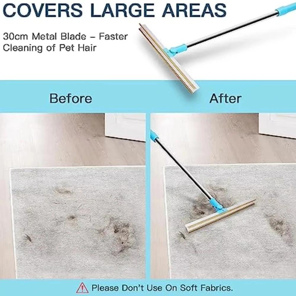 Carpet Rake Pet Dog Cat Hair Remover Set Telescopic Handle Rug Rake Super Hair Removal 180° Rotation Carpet Shave Pets Products