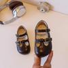 Girls' black leather shoes, children's shoes with soft soles, lightweight new model, children's soft-soled princess shoes, single shoes,