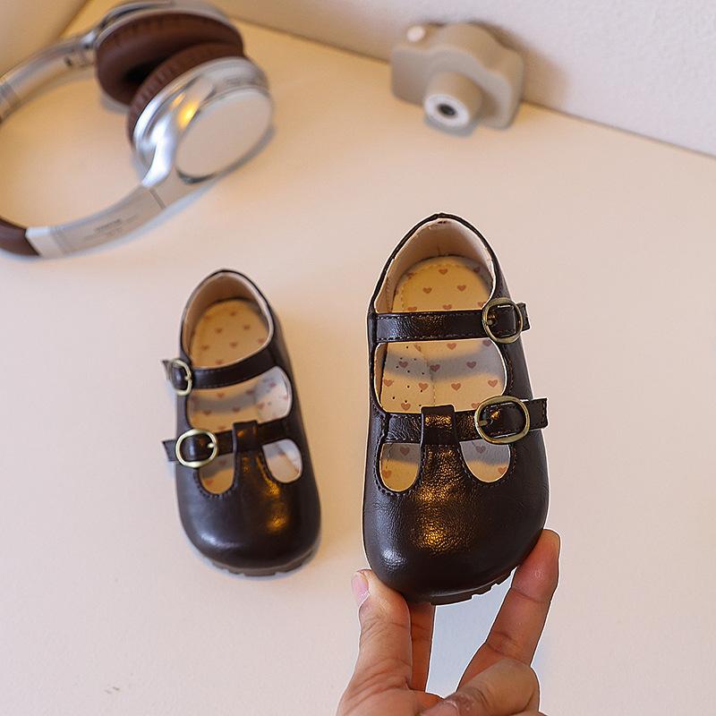 Girls' black leather shoes, children's shoes with soft soles, lightweight new model, children's soft-soled princess shoes, single shoes,