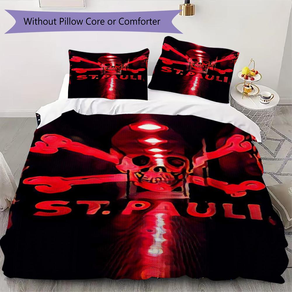 Ropa de cama con estampado ST pauli Juego de edredón Funda de edredón Funda de almohada Decoración del hogar Regalo de cumpleaños (1 * funda de edredón + 2 * fundas de almohada sin relleno)183
