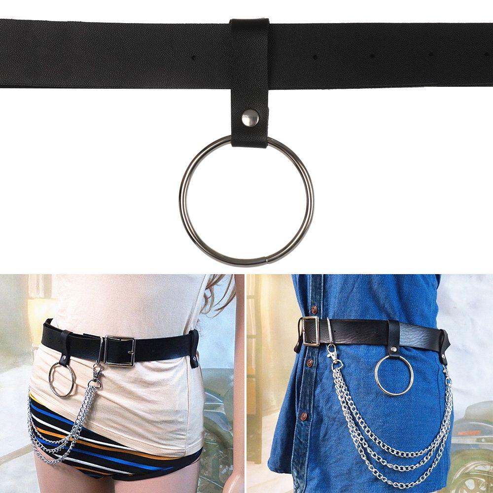 Pu Leather Hip Hop Rock Punk Body Jewelry Waist Chain Tassel Belt Belly Necklace