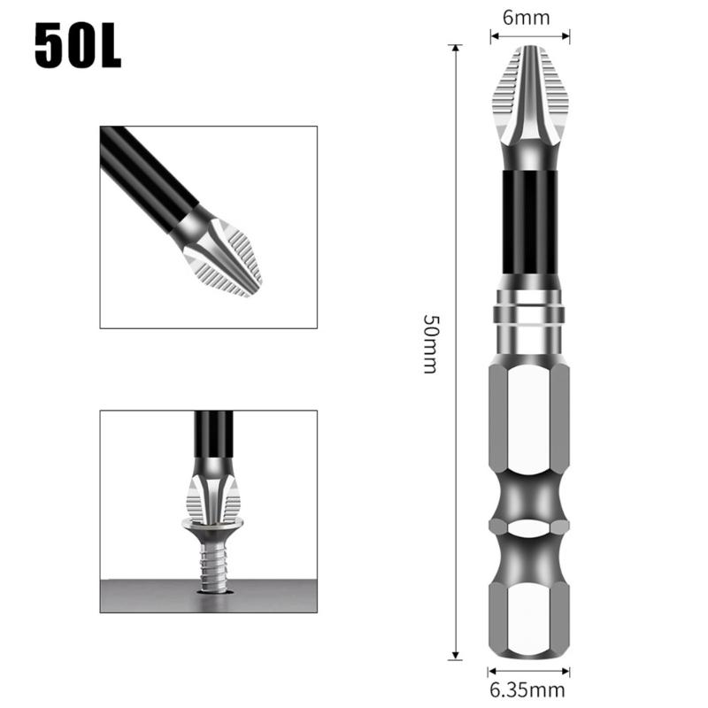 1Piece Nonslip 5A Crosses Head Screwdriver Bits Alloy Steel Magnetic Impact Driver Bits for Home & Professional Use