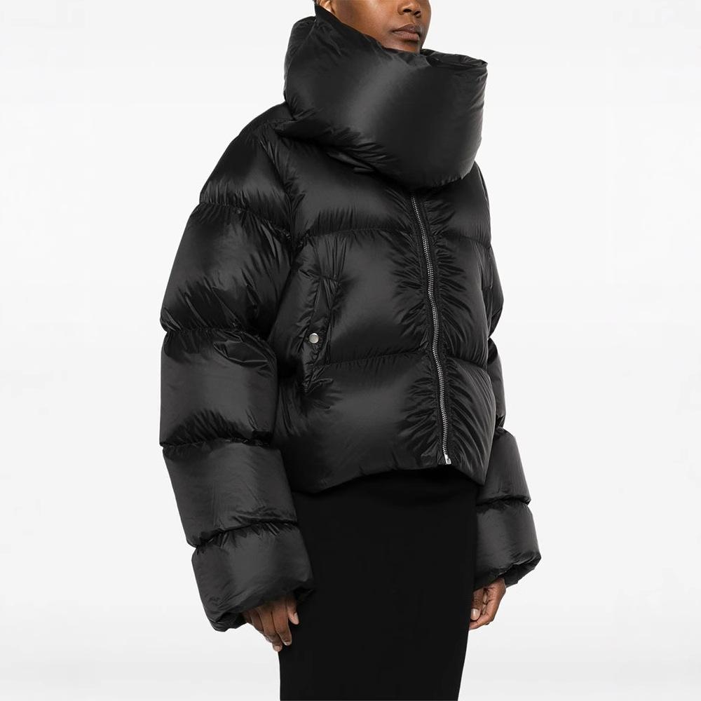 Short scarf down jacket women's thick winter new high-end design temperament warm jacket
