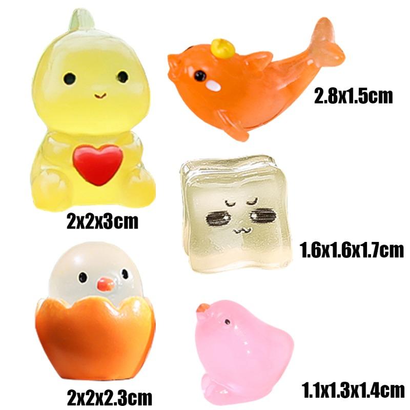 Auto Nachtleuchtendes Ornament Auto Mittelkonsole Cartoon Niedlich Leuchten Anhänger Mikro Landschaft Auto Innenraum DIY Dekorative Harz Ornament