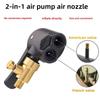2-In-1 Bicycle Pump Nozzle Hose Adapter Inflatable Pump Motorbike Air Chuck Inflator Valve Connector Adapter Auto Accessories