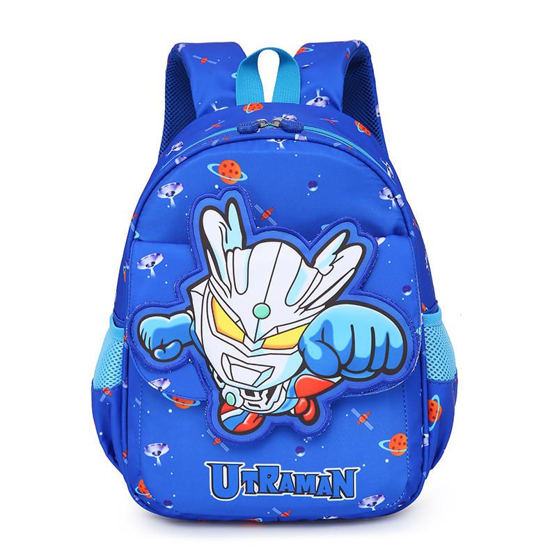Adorable Cartoon Kids Backpack For Boys And Girls In Spiderman Blue Nylon Material