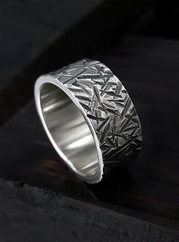 Sterlingworth Rough9 Silver Ring
