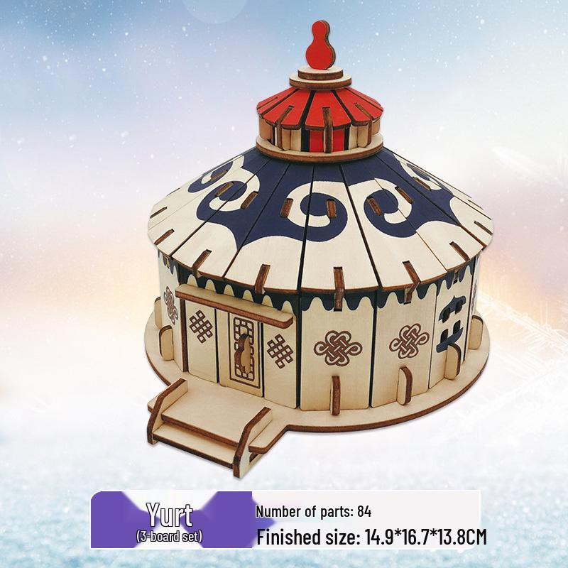 Chinese-Style 3D DIY Wooden Villa Model Kit