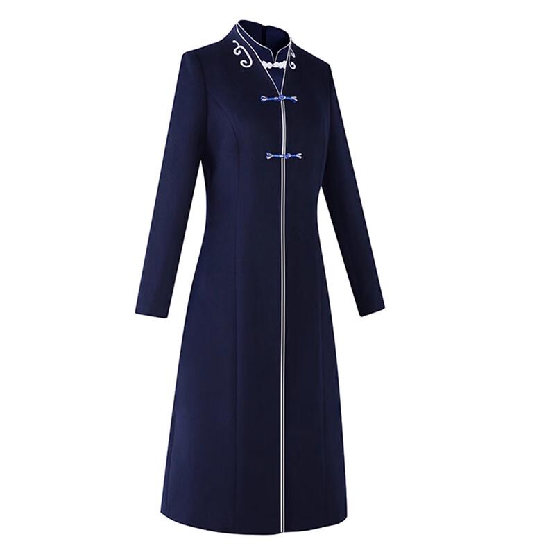 Tluoman Professional New Chinese Style Wool Blend Overcoat