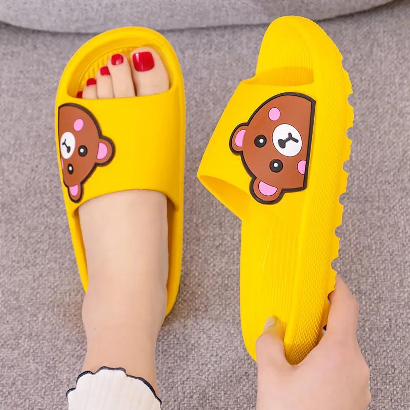 Thick-soled slippers Sweet and cute wind bear home slippers Household summer cool slippers