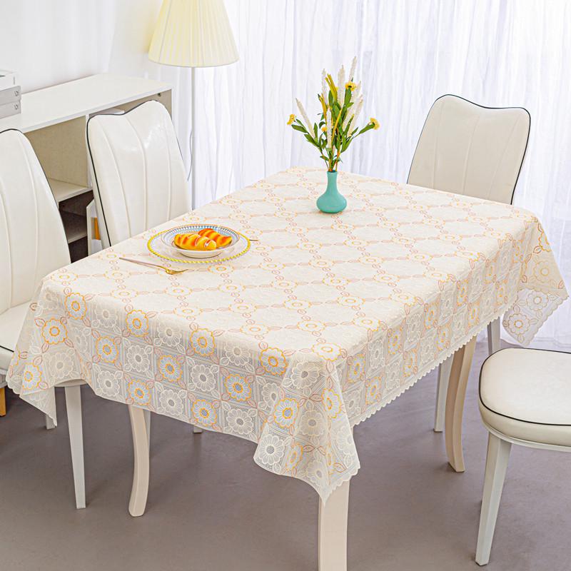 Internet Famous Waterproof & Heatproof PVC Tablecloth - Oilproof, Wash-free, Rectangular Dining & Coffee Table Mat