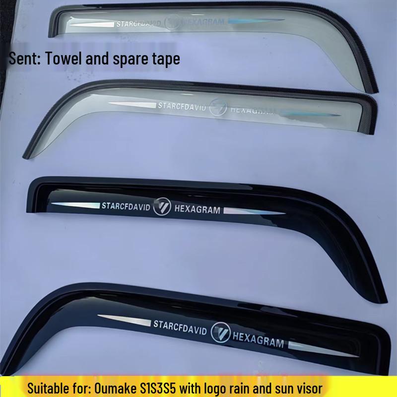 Compatible with Foton Aumark S1/S3/S5: Car Window Sun and Rain Visor Shield with Logo