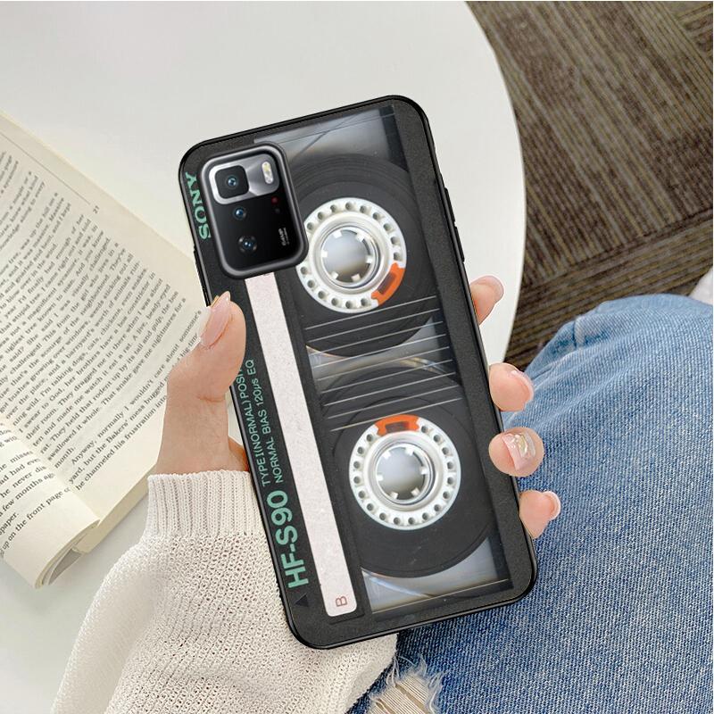 Phone Case For Xiaomi Redmi note 13 12S 12 Pro 11S 11 10 Pro 10S 12S Redmi 13 10 10C 13CClassical Cassette tape Battery Case