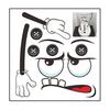 Adesivo da Toilette Espressione Cartone Animato Impermeabile Rimovibile Autoadesivo PVC Soggiorno Bagno Parete