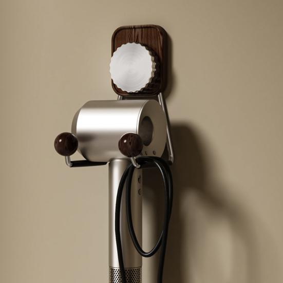 Suction Cup Hair Dryer Holder Wall Mounted Blow Dryer Hanger Removable Hair Dryer Hook for Space-Saving Bathroom