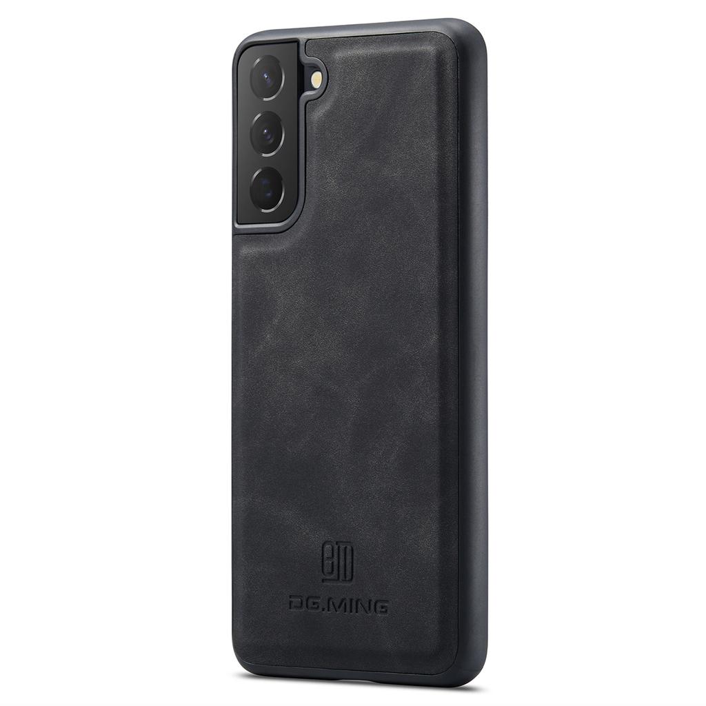 DG.MING For Samsung Galaxy S24 Case PU Leather Coated PC+TPU Phone Cover