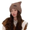 New Cute Bear Ears Wool Hat Women'S Winter Warm Knitted Hat Solid Color Versatile Cold Protection Ear Protection Pullover Hat