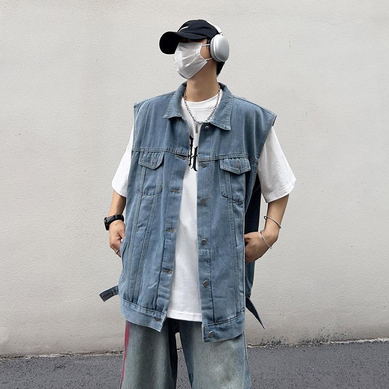 Men Loose Sleeveless Denim Vest Casual Workwear Outerwear