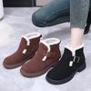 Fashion GKTINOO Snow Boots Women Cow Suede Furry Soft Sole Non-slip 2024 Winter Warm Ladies Shoes Handmade Retro Short Boots