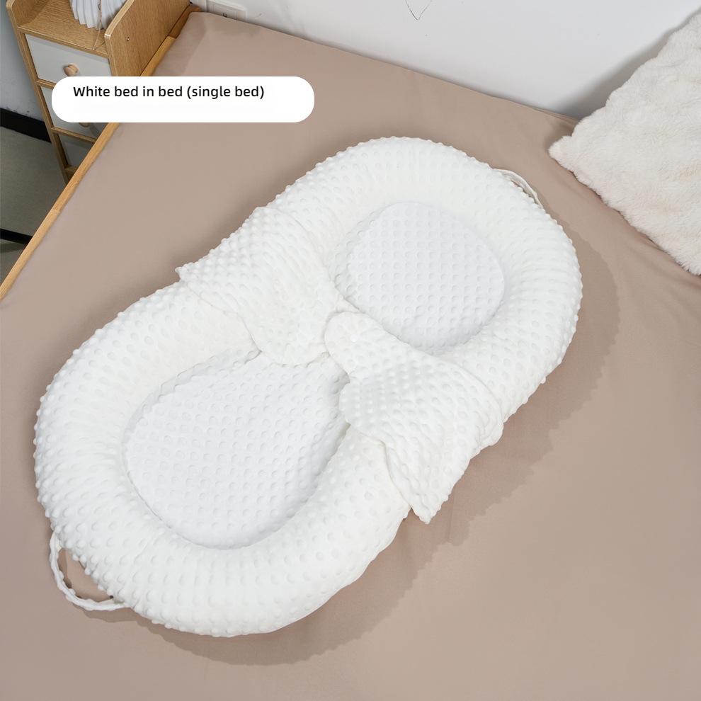 Newborns Soothing Crib with Slope Pad & Leg Rest and Toy Stand Rack for Comfort Nest Bed