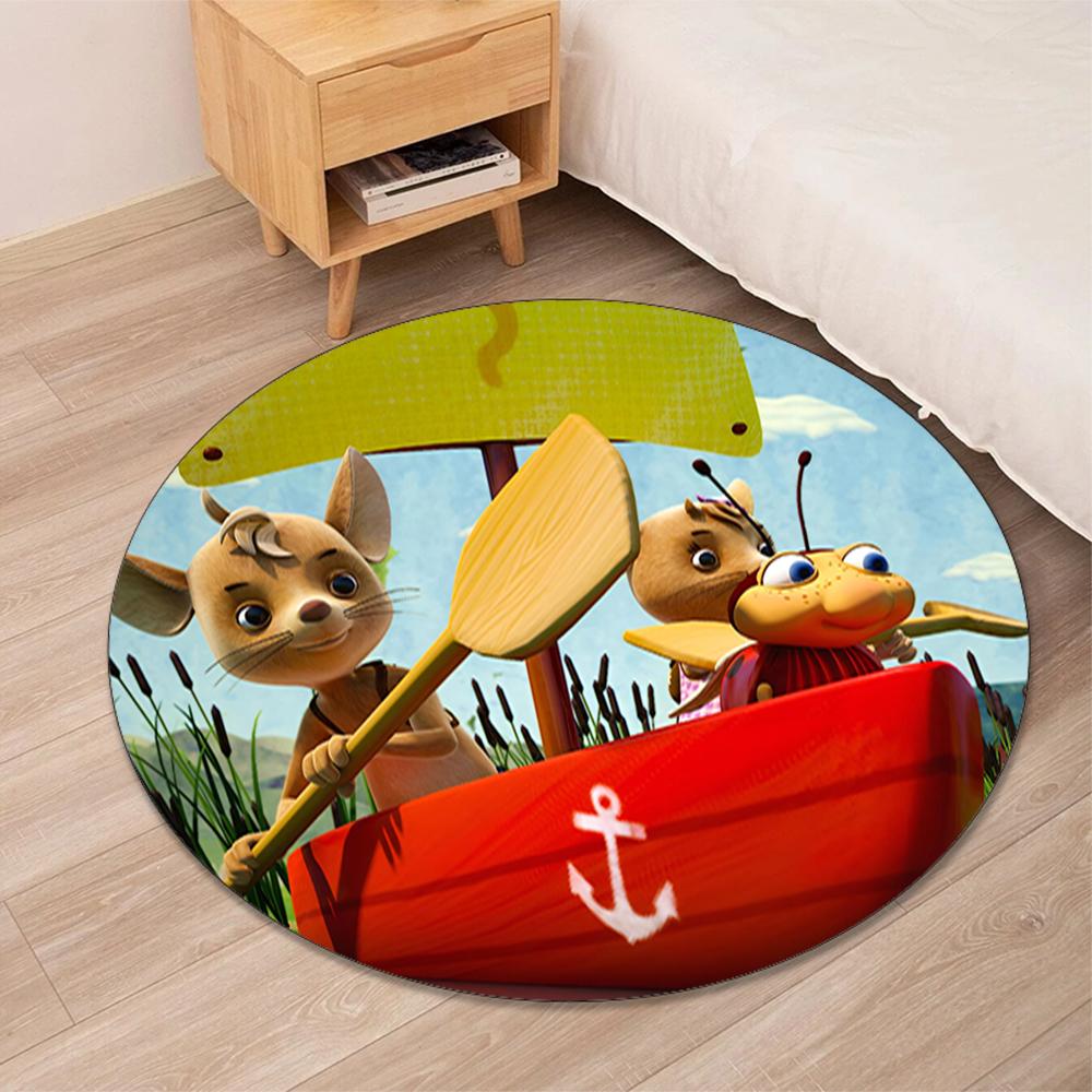 JoNaLu Printed Round Rug Carpet Chair Rug Area Rug Entryway Doormats,for Office Chair Living Room Bedroom Kitchen Room.