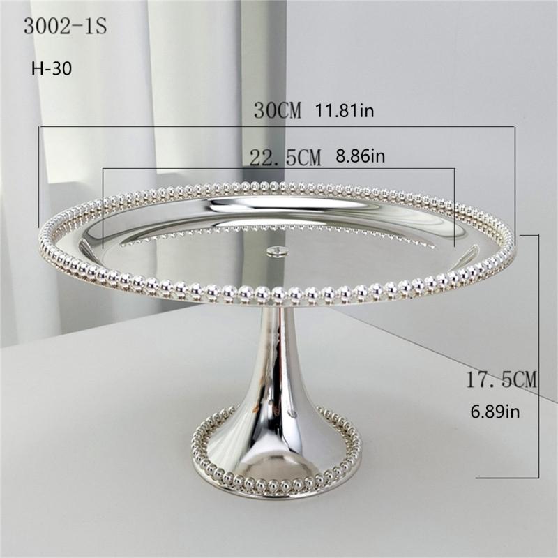 Elegante Alzata Rotonda per Torta Vassoio per Dolci in Acciaio Inossidabile per Frutta Snack Caramelle Decorazione Tavolo da Cucina e da Pranzo