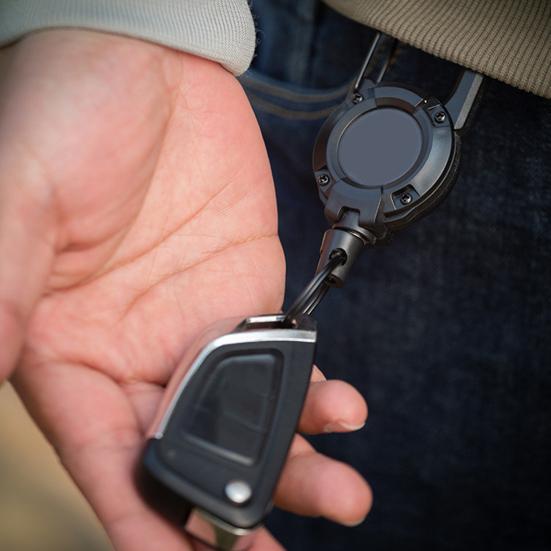 Fly Fishing Retractor Badge Reel with Wire Rope Multipurpose 360-Degree Rotation