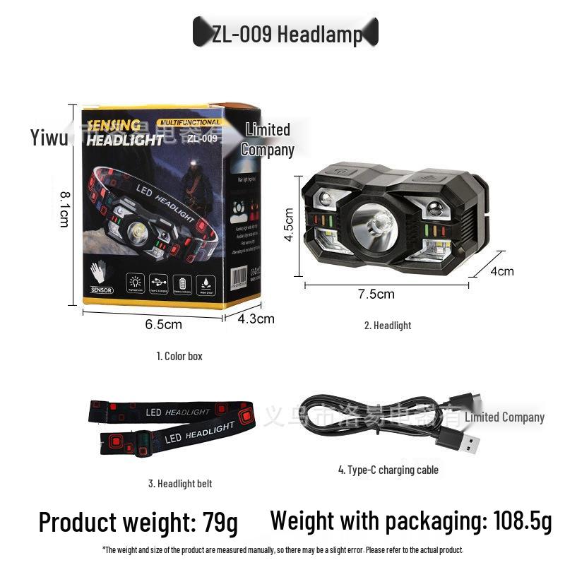 Przenośna latarka czołowa LED: Wielofunkcyjny, Lekki, Długotrwały do Zajęć na Świeżym Powietrzu, Pracy i Wędkarstwa"