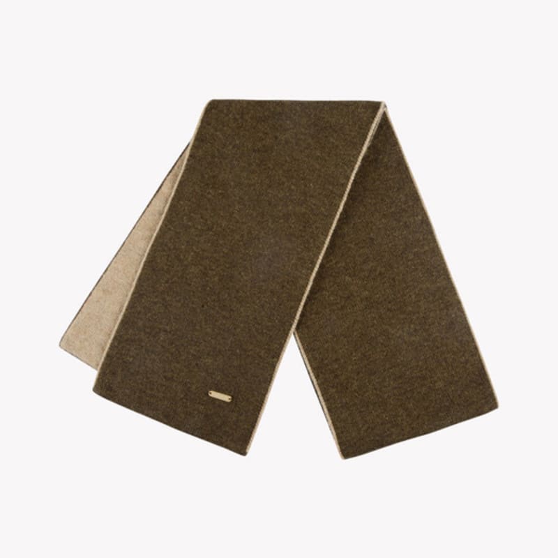 Saint Luxure Double-Sided Color Block Muffler Brown