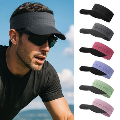 Multicolor Sweat-absorbing Hairband Elastic UV Protection Cap Creative Breathable Hat  Tennis
