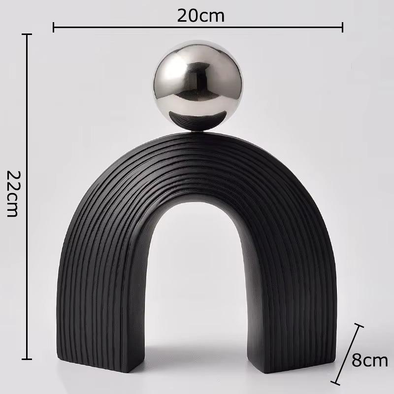 Modern Arch Sculpture, Nordic Abstract Art Figurine, Light Luxury Resin Statue for Living Room, Desktop & Office Shelf Decor