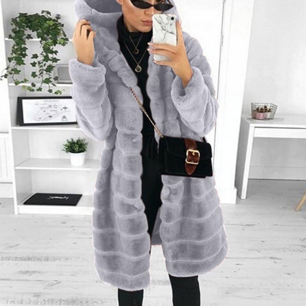 Womens Faux-Fur' Gilet Long Sleeve Waistcoat Body Warmer Jacket Coat Outwear