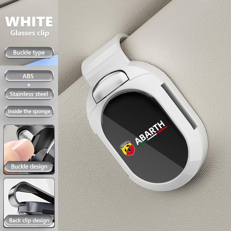 For Abarth Car Sun Visor Glasses Holder Sunglasses Case Eyeglasses Clip FIAT 500 FR Ducato Doblo Freemont Idea Stilo Panda