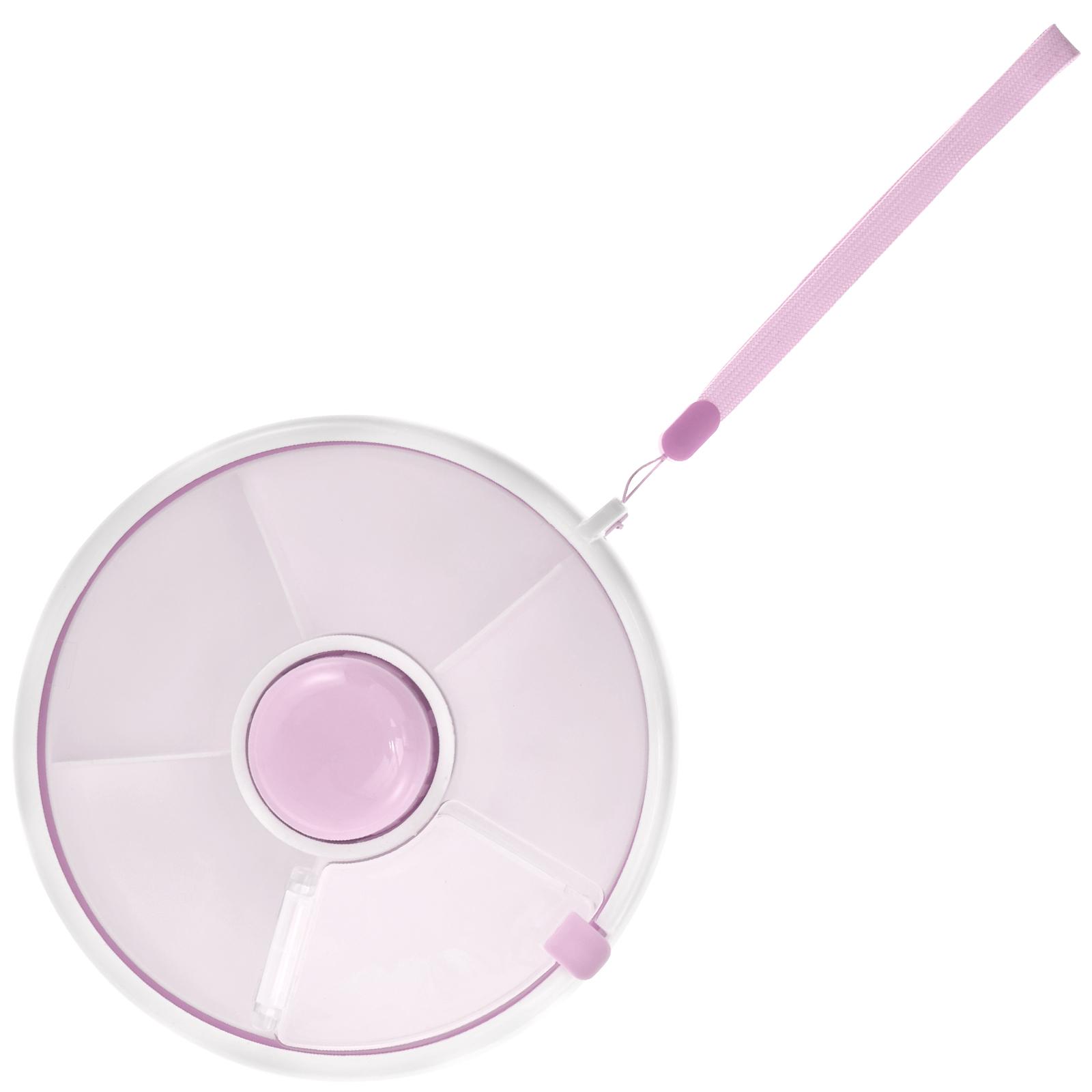 

5 Compartments Toddler Snack Spinner Box Portable Snack Serving Tray Divided with Lid Food Box for Snack Candy Nut Picnic Travel фіолетовий