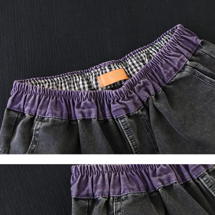 Dimanaf 2025, vară, plus, blugi pentru femei, pantaloni casual cu broderie, talie înaltă, elastici, pantaloni harem largi de bază