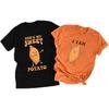 Shes My Sweet Potato Yam Cotton TShirt Thanksgiving Matching Couples Shirts for Husband and Wife Funny Casual Short Sleeve Top