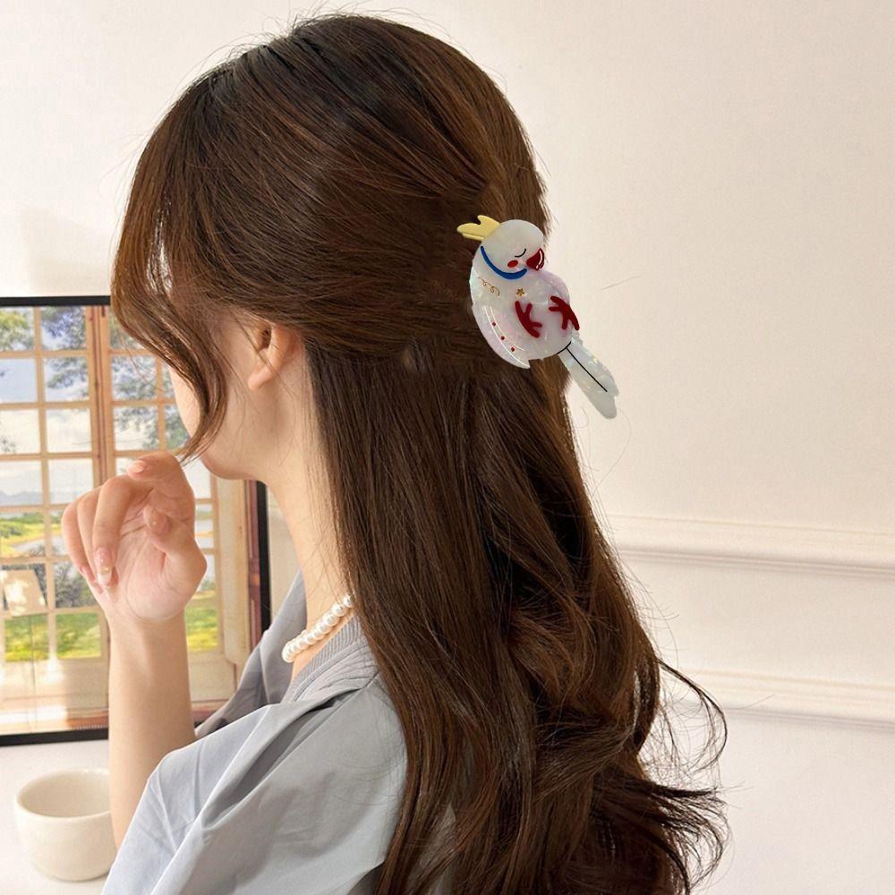 Creative Cartoon Animal Shark Clip Parrot Bird Hair Claw Personalized Acetic Acid Hair Claw  Female
