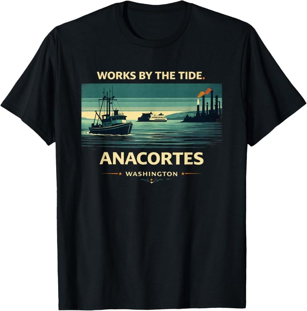 Anacortes Washington Works by The Tide Coastal Harbor T‑Shirt