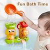 Adorable Little Yellow Duck Bath Tub Toy Lion Waterwheel Children Fun in Shower Bathtub With Suction Cup in Kid Gift