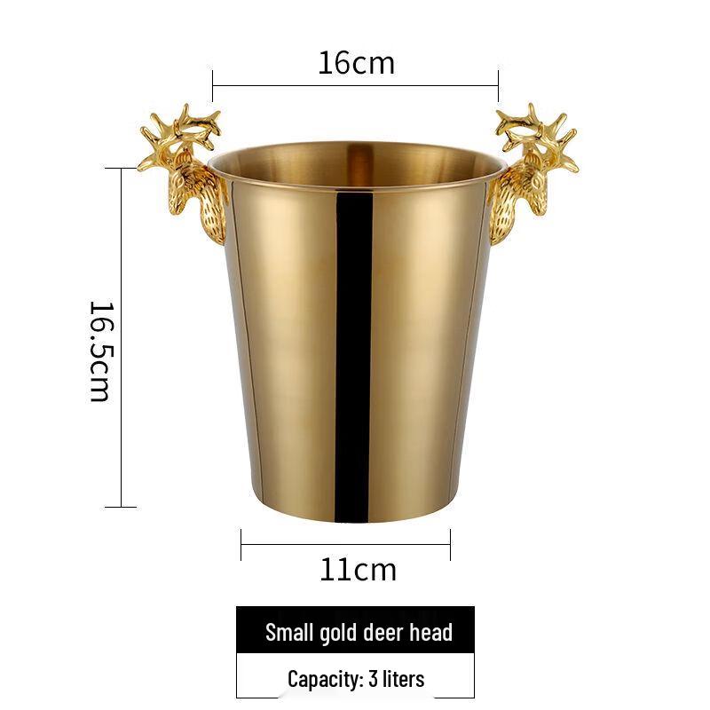 Stainless Steel Champagne Ice Bucket with Deer Head Design