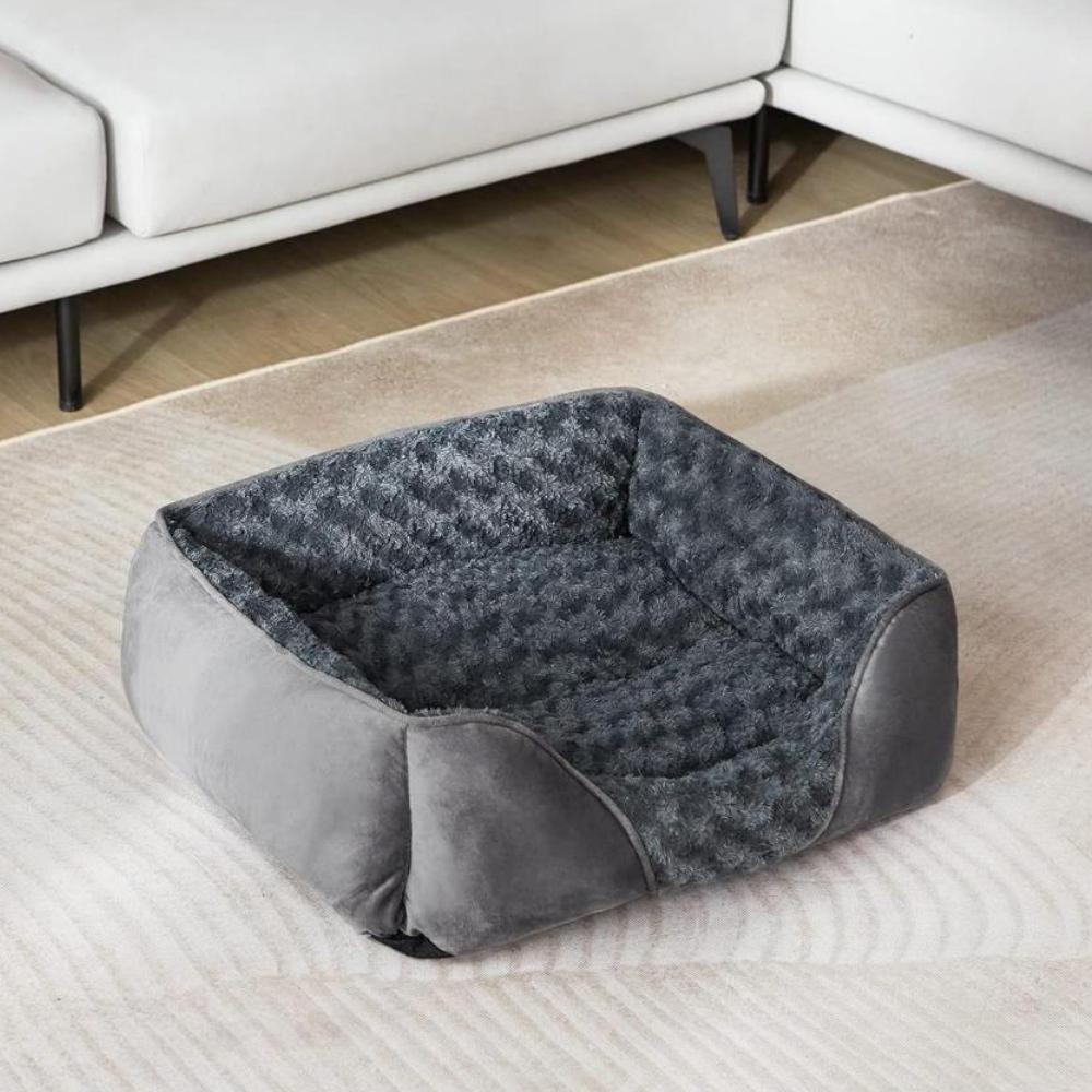 Plysj Hundeseng Varm Rektangulær Kjæledyrkennel Pute for Hunder Katt Beroligende Sofaseng Kjæledyrutstyr Tilbehør
