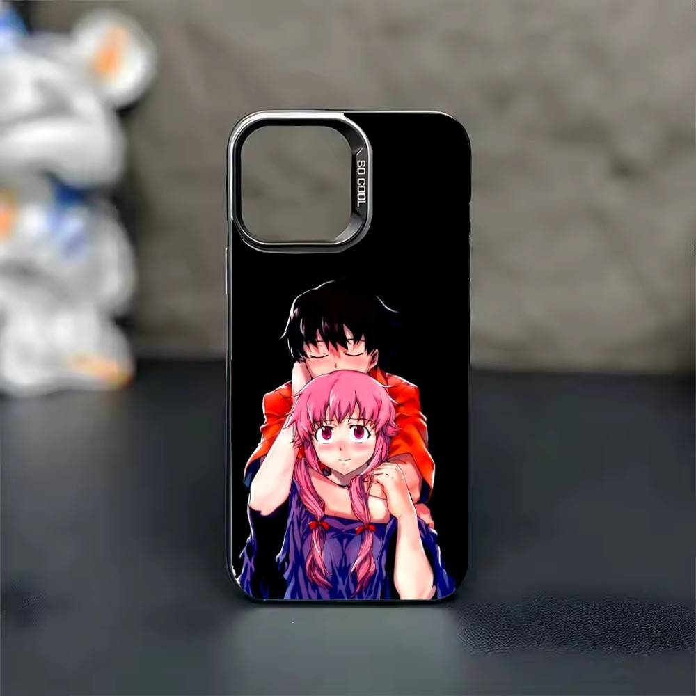 Anime The F-Future Diary Phone Case Color Silver Shell For IPhone 17 16 15 14 13 12 11 Pro Max Plus