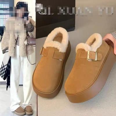 Thick-soled Velvet Doudou Women's New Autumn and Winter Boken Cotton Shoes Warm Snow Boots